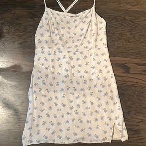 Size medium, white and blue Paxon casual mini dress